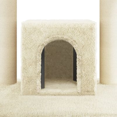 vidaXL Arbre à chat avec griffoirs en sisal Crème 110 cm