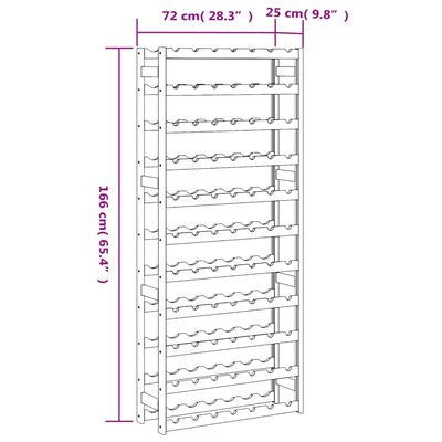 vidaXL Casier à bouteilles pour 77 bouteilles marron bois pin solide