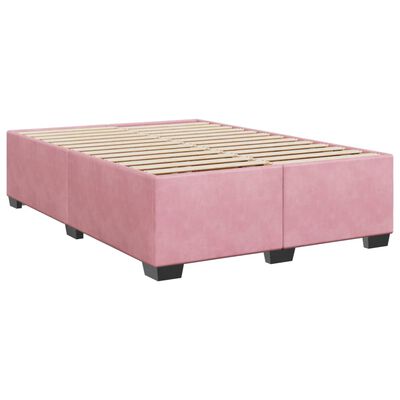 vidaXL Sommier à lattes de lit et matelas rose foncé 140x200cm velours