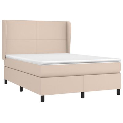 vidaXL Sommier à lattes de lit avec matelas Cappuccino 140x200 cm