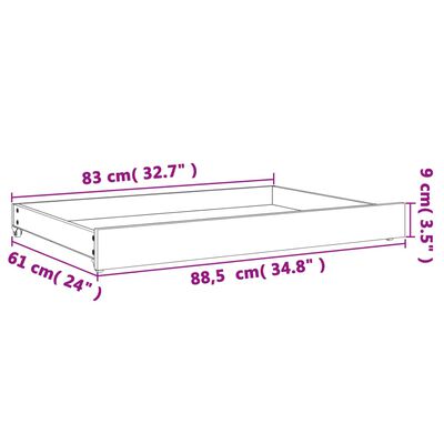 vidaXL Tiroirs de lit de jour 2 pcs cire marron bois de pin massif