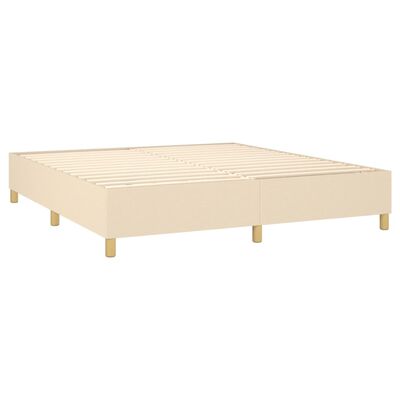 vidaXL Sommier à lattes de lit avec matelas Crème 160x200 cm Tissu