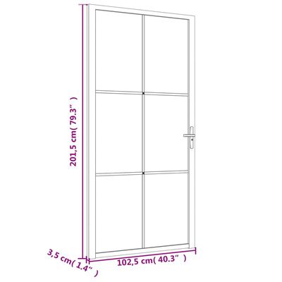 vidaXL Porte intérieure 102,5x201,5 cm Blanc Verre ESG et aluminium