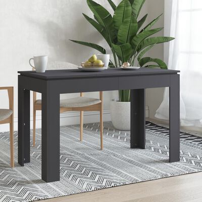 vidaXL Table à manger gris 120x60x76 cm bois ingénierie