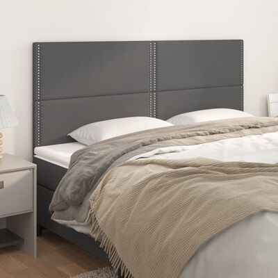 vidaXL Têtes de lit 4 pcs Gris 90x5x78/88 cm Similicuir