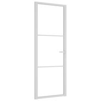 vidaXL Porte intérieure 76x201,5 cm Blanc Verre ESG et aluminium