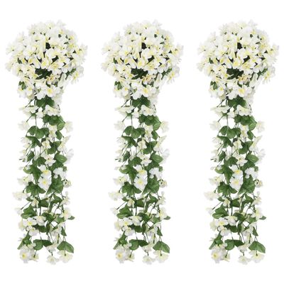 vidaXL Guirlandes de fleurs de Noël 3 pcs blanc 85 cm