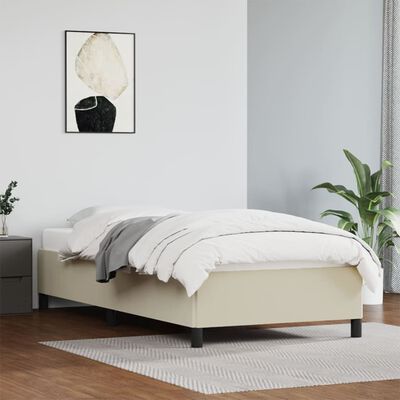 vidaXL Cadre de lit sans matelas crème 90x190 cm similicuir