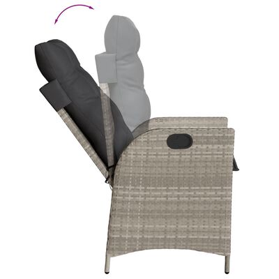 vidaXL Ensemble à manger de jardin et coussins 9 pcs gris clair rotin