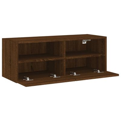 vidaXL Meuble TV mural chêne marron 80x30x30 cm bois d'ingénierie