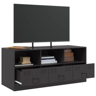 vidaXL Meuble TV noir 99x39x44 cm acier