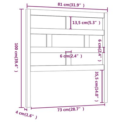 vidaXL Tête de lit Blanc 81x4x100 cm Bois massif de pin