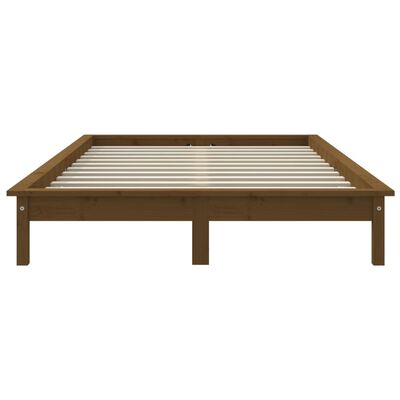 vidaXL Cadre de lit Marron miel 140x200 cm Bois de pin massif