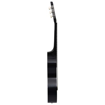 vidaXL Jeu de guitare classique de débutant 12 pcs Noir 4/4 39"