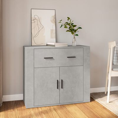 vidaXL Buffet Gris béton 80x33x70 cm Bois d'ingénierie