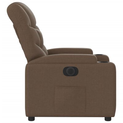 vidaXL Fauteuil inclinable électrique Marron Tissu