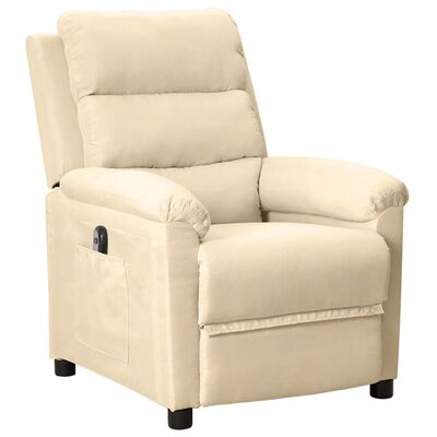 vidaXL Fauteuil inclinable électrique Crème Tissu