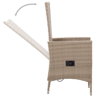 vidaXL Ensemble à manger de jardin avec coussins 7 pcs Beige