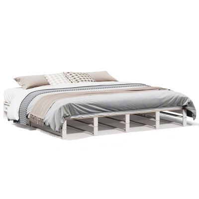 vidaXL Cadre de lit sans matelas blanc 180x200 cm bois massif de pin