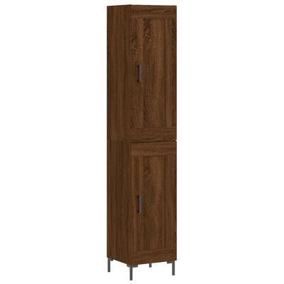 vidaXL Buffet haut Chêne marron 34,5x34x180 cm Bois d'ingénierie