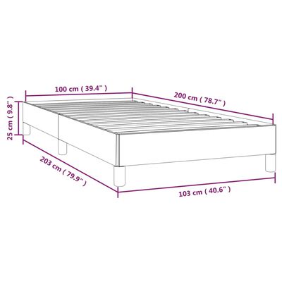 vidaXL Cadre de lit sans matelas gris foncé 100x200 cm tissu