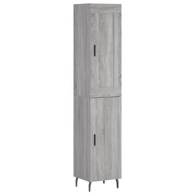 vidaXL Buffet haut Sonoma gris 34,5x34x180 cm Bois d'ingénierie