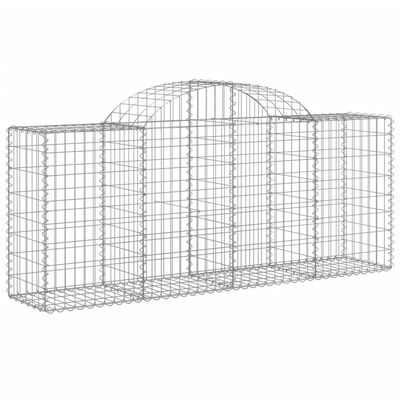 vidaXL Paniers à gabions arqués 3 pcs 200x50x80/100 cm Fer galvanisé