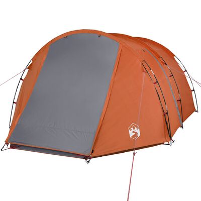 vidaXL Tente de camping tunnel 4 personnes gris et orange imperméable