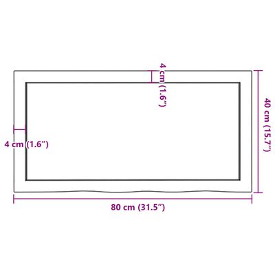 vidaXL Étagère murale 80x40x(2-4) cm bois de chêne massif non traité