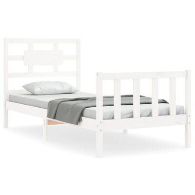 vidaXL Cadre de lit sans matelas blanc 100x200 cm bois de pin massif