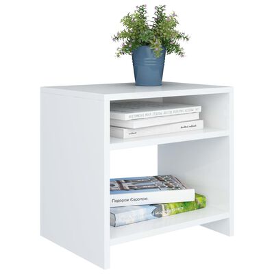 vidaXL Tables de chevet 2 pcs Blanc 40x30x40 cm Bois d'ingénierie