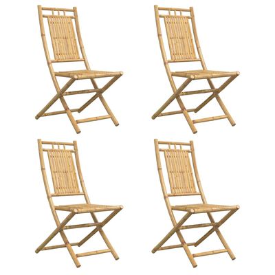 vidaXL Chaises pliables de jardin lot de 4 46x66x99 cm bambou