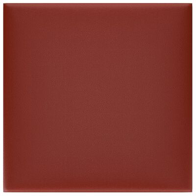 vidaXL Panneaux muraux 12pcs Rouge bordeaux 30x30cm Similicuir 1,08 m²