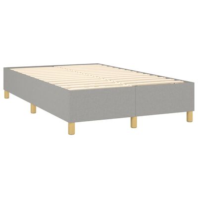 vidaXL Sommier à lattes de lit avec matelas Gris clair 120x200cm Tissu