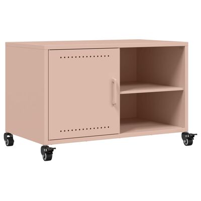 vidaXL Meuble TV rose 68x39x43,5 cm acier