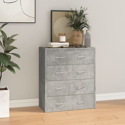 vidaXL Buffet avec 4 tiroirs 60x30,5x71 cm Gris béton