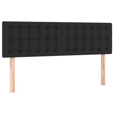 vidaXL Sommier à lattes de lit avec matelas Noir 140x200 cm Similicuir