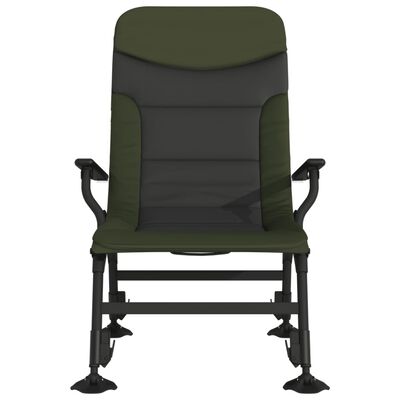 vidaXL Chaise de pêche avec accoudoir pliable vert