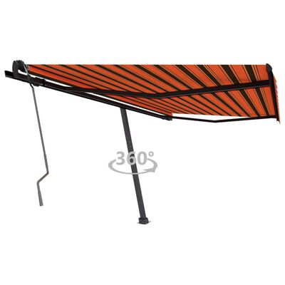 vidaXL Auvent manuel rétractable sur pied 450x350 cm Orange et marron