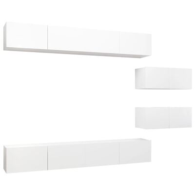 vidaXL Ensemble de meubles TV 6 pcs Blanc Bois d'ingénierie