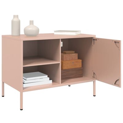 vidaXL Meuble TV rose 68x39x50,5 cm acier