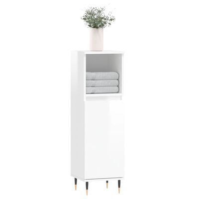 vidaXL Armoire de salle de bain blanc brillant 30x30x100 cm