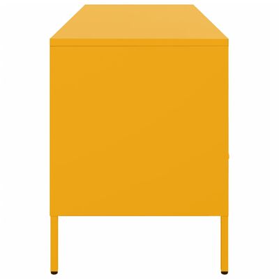 vidaXL Meuble TV jaune moutarde 100,5x39x50,5 cm acier