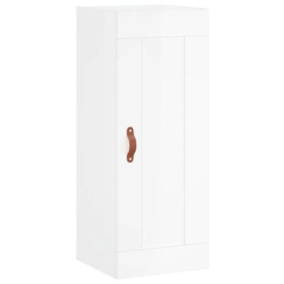 vidaXL Buffet haut Blanc brillant 34,5x34x180 cm Bois d'ingénierie