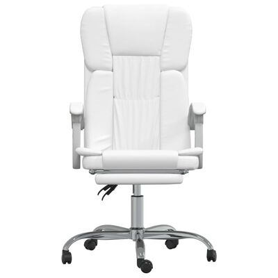 vidaXL Fauteuil inclinable de bureau Blanc Similicuir