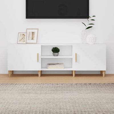 vidaXL Meuble TV Blanc 150x30x50 cm Bois d'ingénierie