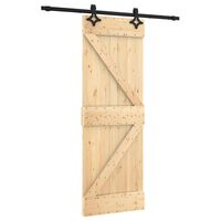 vidaXL Porte coulissante et kit de quincaillerie 70x210 cm pin massif