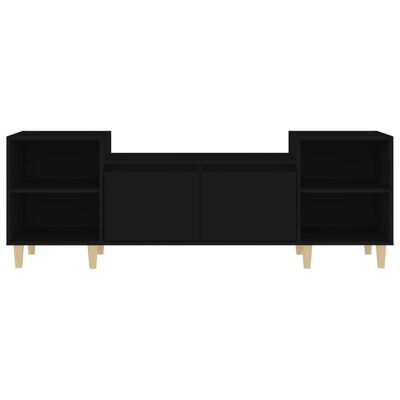 vidaXL Meuble TV Noir 160x35x55 cm Bois d'ingénierie