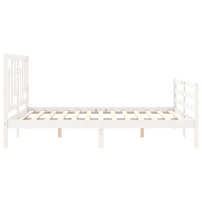 vidaXL Cadre de lit sans matelas blanc bois de pin massif