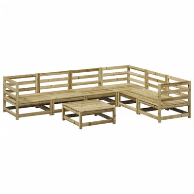 vidaXL Salon de jardin 7 pcs bois de pin imprégné